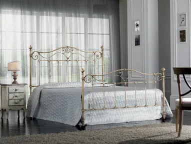 Letto Armonia in ferro battuto finitura Avorio di Florentiabed
