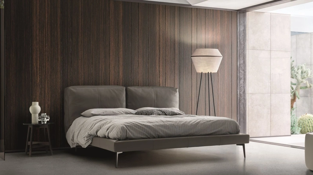 Letto matrimoniale in pelle Sound di Ditre Italia