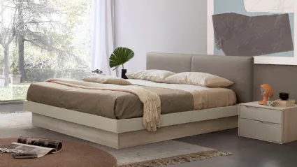 Letto con testiera in ecopelle imbottita Double di S75