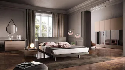 Letto in legno con testiera F03 Sirio e Alfa di Mercantini