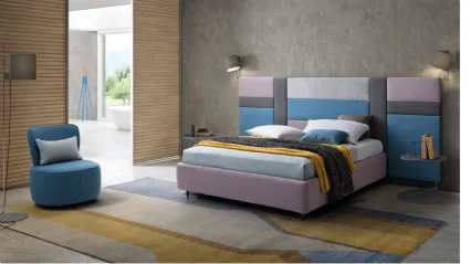 Letto matrimoniale in tessuto Ground con Boiserie di Le Comfort