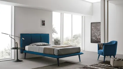 Letto in tessuto con testiera trapuntata Itaca alla Francese di Target Point
