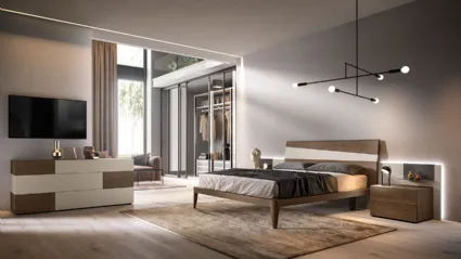 Letto in legno con testiera M06 Icaro e Beta di Mercantini