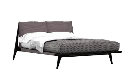 Letto in legno massello con testiera imbottita Nautilus di Tonin Casa
