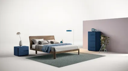 Letto in legno con testiera S02 Apollo e Gamma di Mercantini