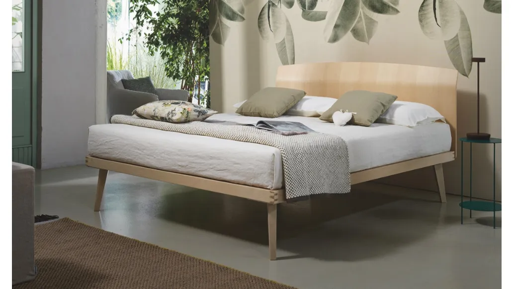Letto Simplicity Project Idea in legno di faggio di Dorsal