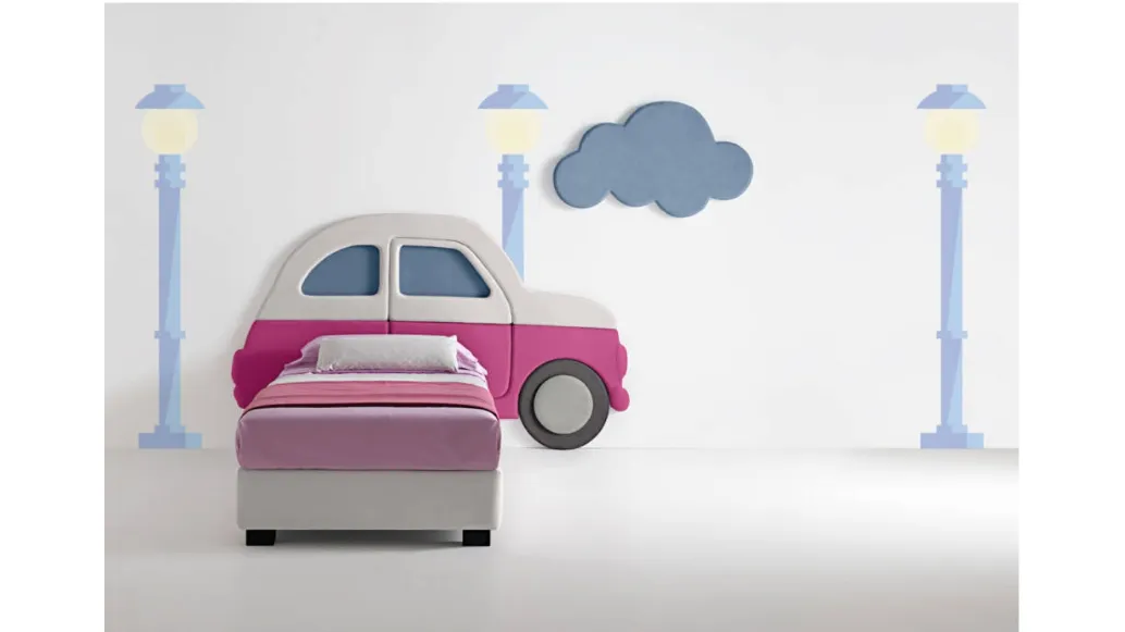 Letto moderno in tessuto per bambini Car di Bside