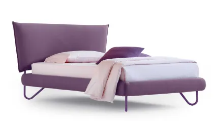 Letto singolo in tessuto con testiera Hug 04 Soft di Noctis