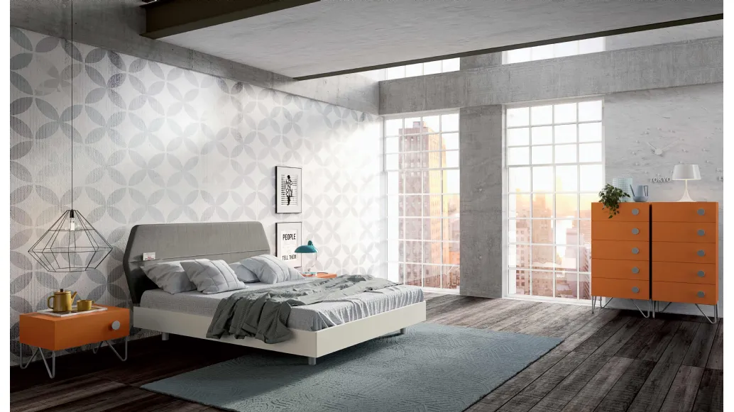 Letto con testiera Ego di Spagnol Mobili