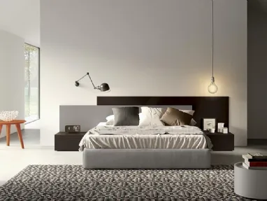 Letto Look Mood Gold con boiserie testiera di Spagnol Mobili