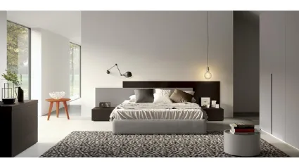 Letto Look Mood Gold con boiserie testiera di Spagnol Mobili