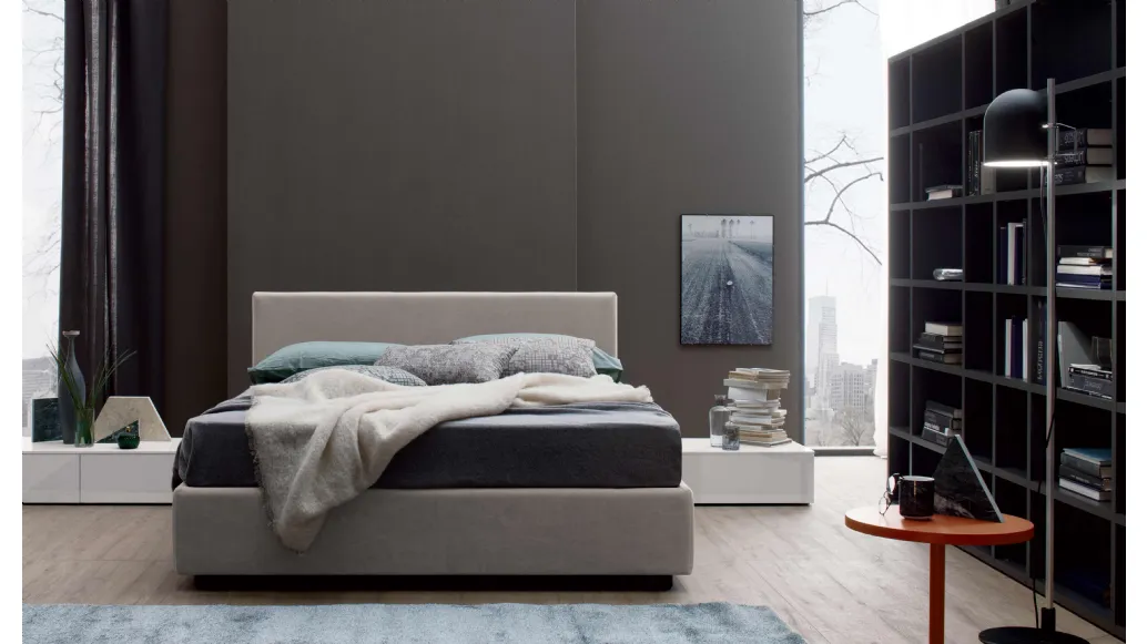 Letto in tessuto New Life di Spagnol Mobili