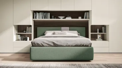 Letto matrimoniale in tessuto Pentagramma di Spagnol Mobili