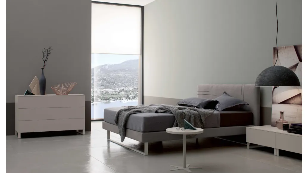 Letto in Nabuk Roger di Spagnol Mobili