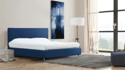 Letto imbottito in ecopelle Blu Verna di Florentiabed