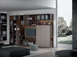 Libreria Mood 07 in legno e laccato di Astor Mobili