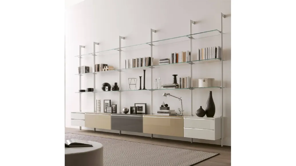 Libreria Clark in metallo e vetro di Ponti Terenghi