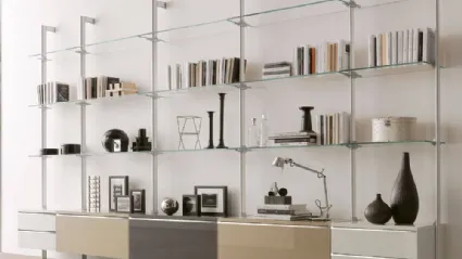 Libreria Clark in metallo e vetro di Ponti Terenghi