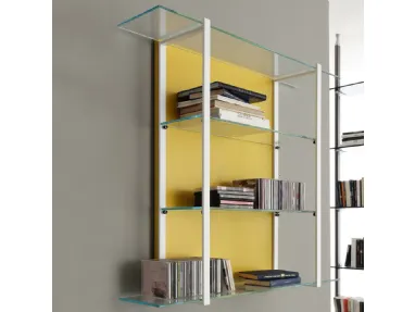Libreria sospesa Icon 01 in metallo e vetro di Ponti Terenghi