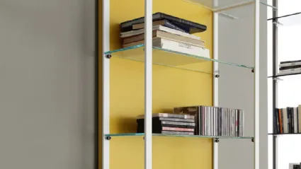 Libreria sospesa Icon 01 in metallo e vetro di Ponti Terenghi