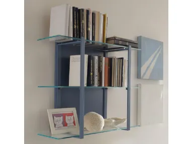 Libreria sospesa Icon 02 in metallo e vetro di Ponti Terenghi