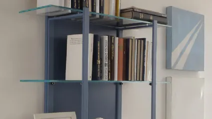 Libreria sospesa Icon 02 in metallo e vetro di Ponti Terenghi