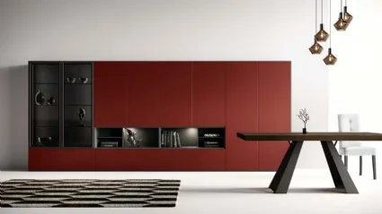 Libreria a muro Kosmos KL204 in laccato opaco di Mercantini