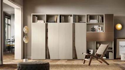 Libreria a muro Kosmos KL213 in legno di Mercantini