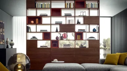 Libreria Spazioteca Bifacciale finitura Canaletto di Pianca