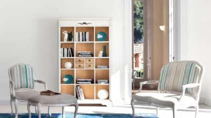 Libreria a muro Zenit in legno laccato bianco di Tonin Casa