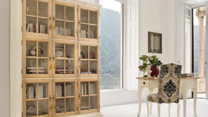 Libreria a muro Zoe in legno e vetro di Tonin Casa