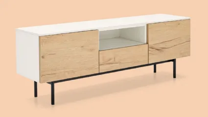 Madia Made CB6101 6 in nobilitato rovere naturale e nobilitato bianco di Connubia
