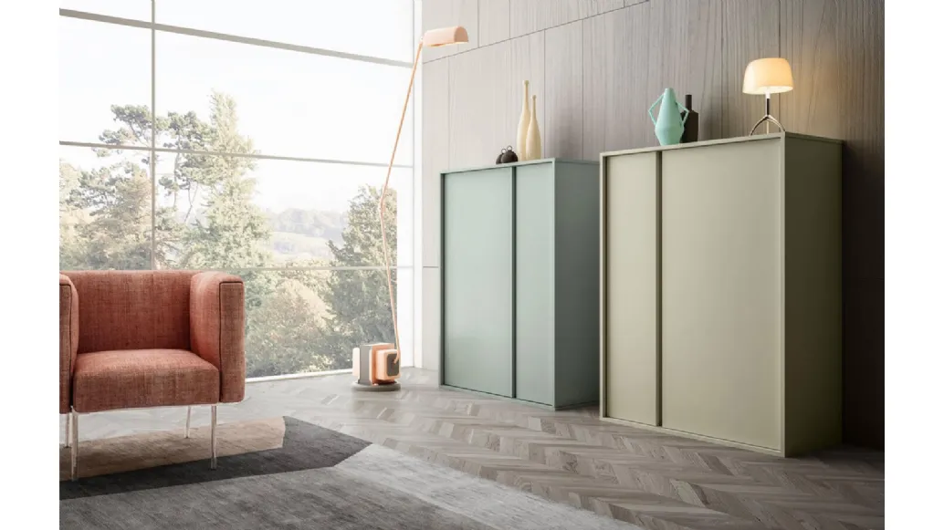 Madia alta Living 02 in laccato opaco di Arredo3