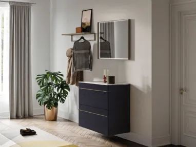 Mobile ingresso sospeso in rovere con  top in gres Domì 03 di Birex
