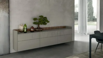 Mobile sospeso Living Time in laccato lucido di Arredo3