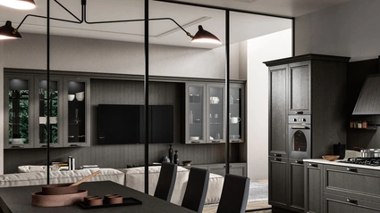 Parete Attrezzata Living Opera in massello di frassino di Arredo3