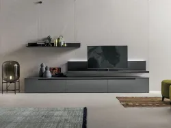 Parete Attrezzata Atlante UNIT AT103 in materico rovere carbone di Tomasella