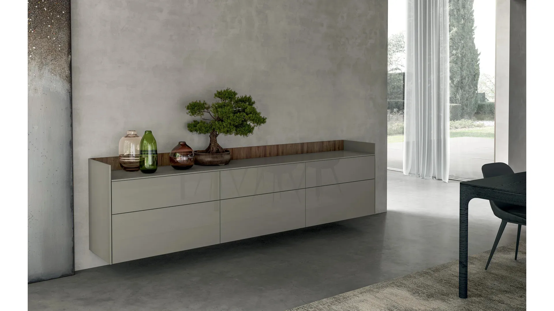 Mobile sospeso Skyline Industrial Style in Rovere tabacco di Astor Mobili