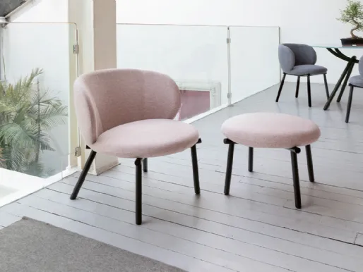 Poltrona relax con movimento basculante, in pelle con base intrecciata in metallo Comfy di Calligaris