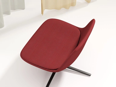 Poltroncina Pure Loop Lounge in tessuto imbottito con base a 4 razze in alluminio di Infiniti