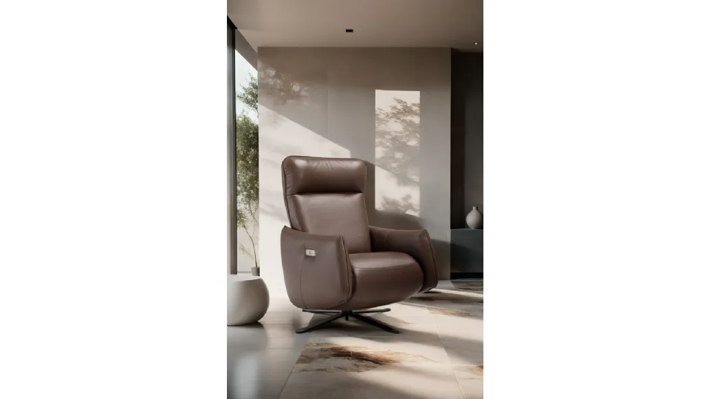 Poltrona relax in pelle Giannetta di Franco Ferri