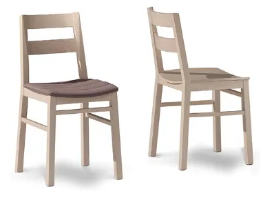 Sedia in legno con sedile disponibile anche in tessuto imbottito Alba di Aeffe