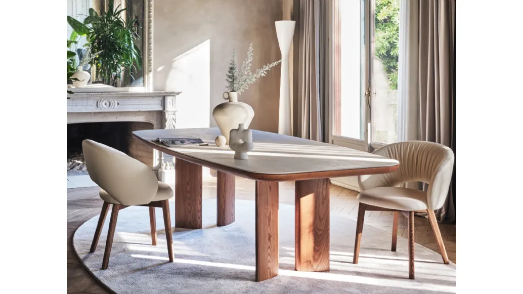 Sedia in pelle Anime Wood di Calligaris