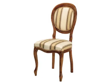 Sedia in legno con sedile e schienale imbottiti in tessuto damascato Calla di Aeffe