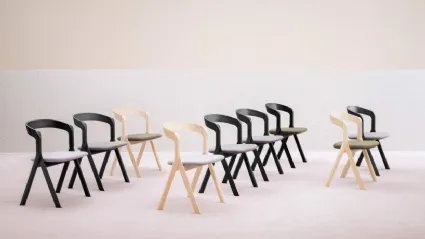 Sedia impilabile in legno Diverge di Miniforms