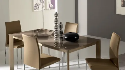 Sedia moderna Ela in pelle con struttura in metallo di Eurosedia