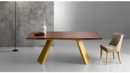 Sedia in legno dorato imbottita Emma Oro di Eurosedia