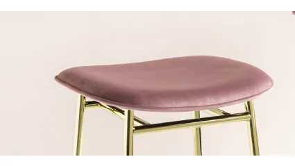 Sgabello in tessuto con struttura in ottone Fifties 02 di Calligaris