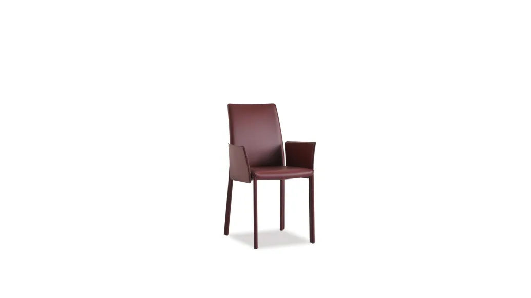 Sedia fissa in cuoio rosso moderna Giselle di Sedie Brianza