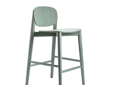 Sgabello Harmo Kitchen in legno di Frassino verniciato Azzurro Grigio di Infiniti